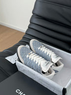 CC SNEAKER IN LIGHT BLUE MIX WHITE EMBROIDERED LAMBSKIN