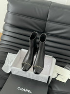 CC Ankle Boot Black Calfskin Patent Calfskin