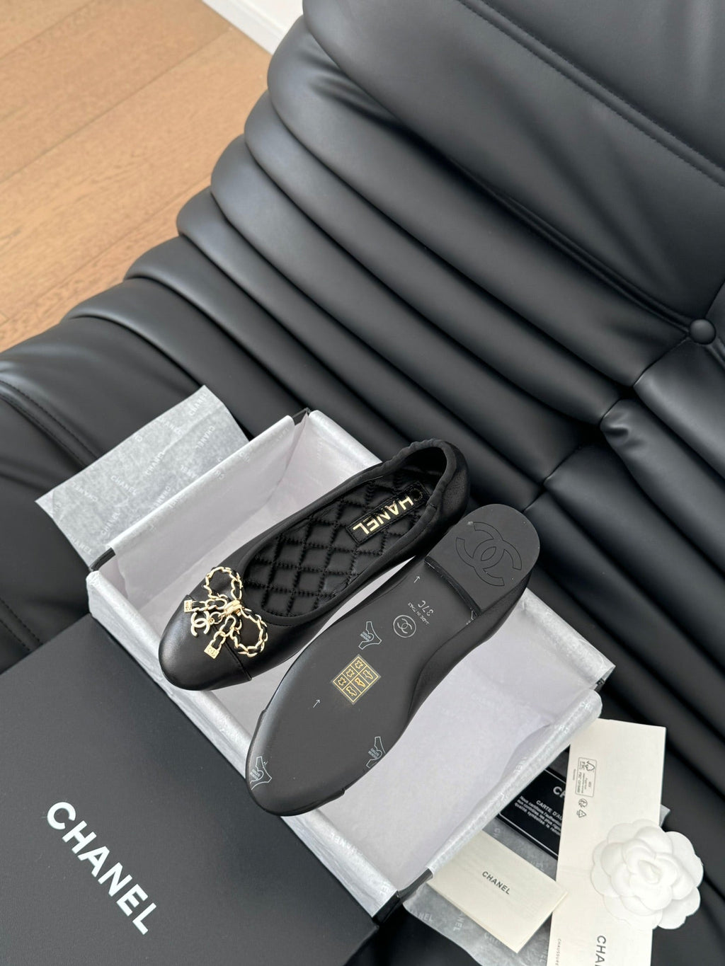 CC Ballet Flats In Black Lambskin 143528