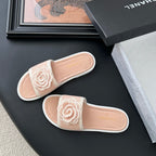 CC 25 Flower Slippers Pink Knitted 305304