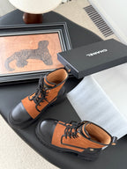 CC 25 ankle boots burnt orange black suede sheepskin 458766