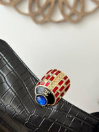 Chanel 2025 Crocodile-patterned Clutch Bag Black Leather 313169