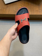 HM Men's Slide Red Cowhide Leather 588996