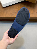 HM Men's Slide Navy Blue Cowhide Leather 588997