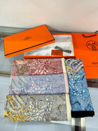 FAUBOURG TROPICAL SHAWL 140 CM IN COLORFUL CASHMERE AND SILK 379770