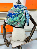 FAUBOURG TROPICAL SHAWL 140 CM IN COLORFUL CASHMERE AND SILK 379770
