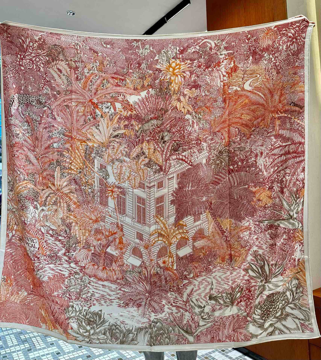 FAUBOURG TROPICAL SHAWL 140 CM IN COLORFUL CASHMERE AND SILK 379772