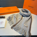 Scarf 180 CM In Grey Mix Brown Cashmere 376518