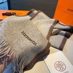 Scarf 180 CM In Grey Mix Brown Cashmere 376518
