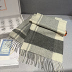 Scarf 180 CM In Grey Black Mix White Cashmere  381230
