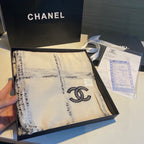 CC Scarf 200 CM In White With Black Stripes Cashmere 385515
