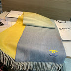 CC Scarf 180 CM In Yellow Mix Grey Light Turquoise Cashmere 387914