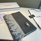 CC Scarf 180 CM In Black Blue Mix White Yellow Cashmere 387917