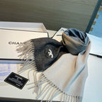 CC Scarf 180 CM In Black Blue Mix White Yellow Cashmere 387917
