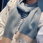 Scarf 180 CM In Grey Blue Mix Beige Cashmere  398204
