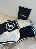 CC Scarf 190 CM In White Mix Black Cashmere And Wool 401998