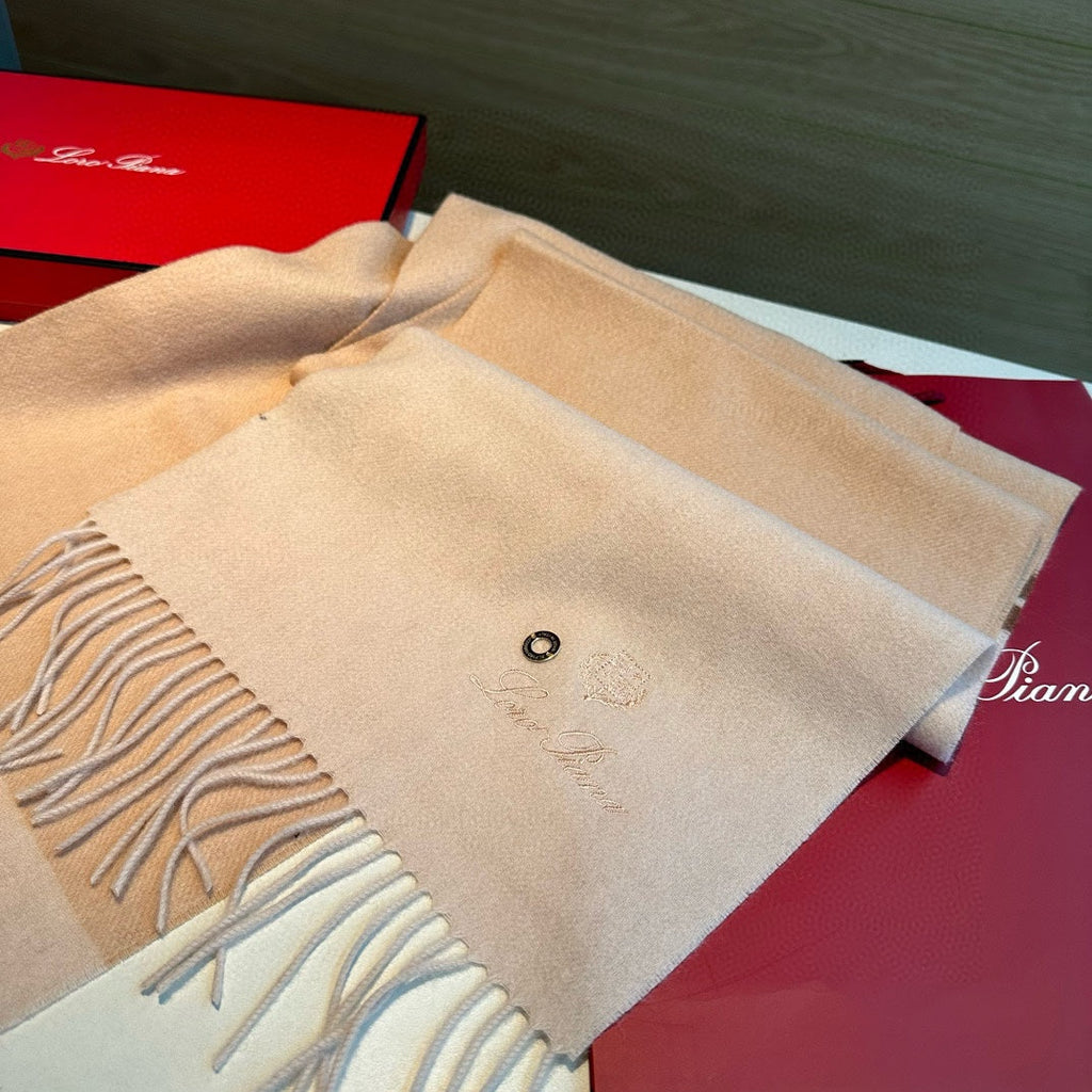 LP Grande Unita Scarf 180 CM In White Mix Beige Cashmere 403789
