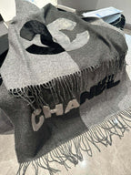 CC Scarf 200 CM In Dark Grey Mix Light Grey Fleece Wool 405153