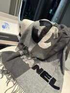 CC Scarf 200 CM In Dark Grey Mix Light Grey Fleece Wool 405153