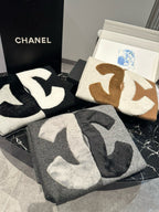 CC Scarf 200 CM In Brown Mix White Fleece Wool  405154
