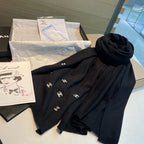 CC Scarf 195 CM In Black White Cashmere 418285