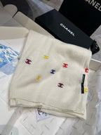 CC Scarf 195 CM In White Colorful Cashmere 418286