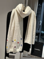 CC Scarf 195 CM In White Colorful Cashmere 418286