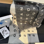 CC Scarf 194.4 CM In White Mix Black Cashmere 421437
