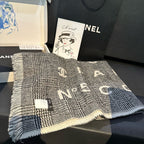 CC Scarf 194.4 CM In White Mix Black Cashmere 421437