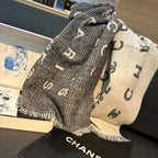 CC Scarf 194.4 CM In White Mix Black Cashmere 421437