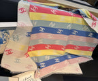 CC Scarf 180 CM In White Rainbow Cashmere Mix Wool And Mulberry Silk 422822