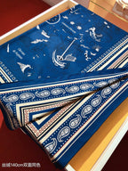 HM 26ss Amazon  Scarf 90 Blue Colorful Twill Silk 126339