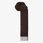 FF 200CM Scarf Dark Brown Wool Cashmere 103252