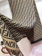 FF 200CM Scarf Brown Wool Cashmere 103254