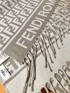 FF 200CM Scarf Greige Wool Cashmere 103253