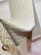 FF 200CM Scarf Greige Wool Cashmere 103253