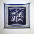 HM 26ss Amazon  Scarf 90 Dark Blue White Twill Silk 132411