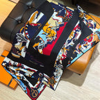 HM The Story 90 CM Black Blue Cashmere and Silk 293062