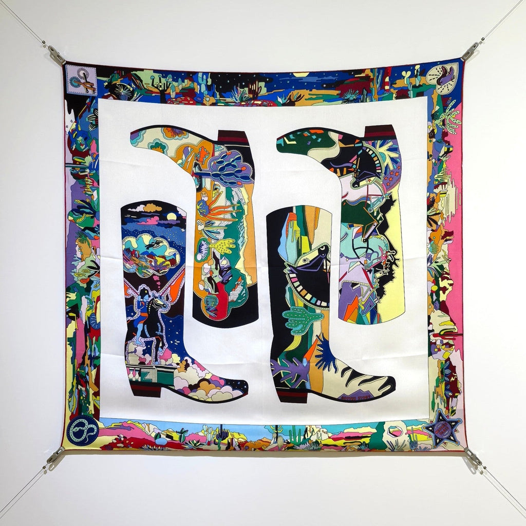 HM The Story 90 CM White Colorful  Cashmere and Silk 293064