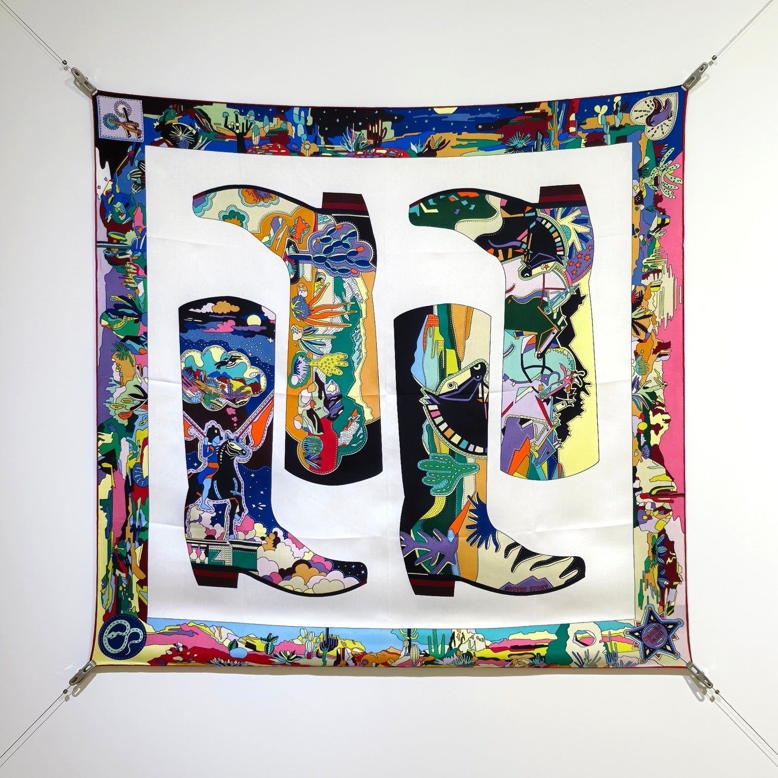 HM The Story 90 CM White Colorful  Cashmere and Silk 293064