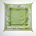 HM 26ss Amazon Scarf 90 Green Twill Silk 126313