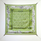 HM 26ss Amazon Scarf 90 Green Twill Silk 126313