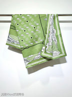 HM 26ss Amazon Scarf 90 Green Twill Silk 126313