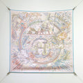 HM 26s 90 Double Sided Scarf Light Pink Blue Colorful Mulberry Silk 145750
