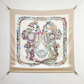 HM 26s 90 Double Sided Scarf Beige White Colorful Mulberry Silk 145755