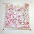 HM 26ss Sweet Saddle Scarf 90 Pink White Twill Silk 132415