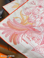 HM 26ss Sweet Saddle Scarf 90 Pink White Twill Silk 132415