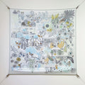 HM 26ss Sweet Saddle Scarf 90 Blue White Twill Silk 132416