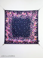 CC 25 Scarf 90CM In Navy Blue Purple Colorful Cashmere 293049