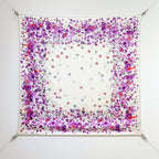 CC 25 Scarf 90CM In White Purple Colorful Cashmere 293048